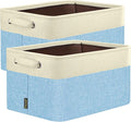 BALEINE 2 Pack Fabric Closet Storage Bins for Shelves, Linen Closet Organizers and Storage, Decorative Baskets for Organizing, Shelf, Clothes, Home, Office (Skyblue, 14''x10''x8.5'')