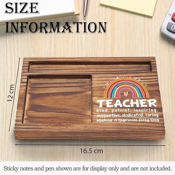 Teacher Gift Sticky Note Holder Appreciation Thank You Gift Wooden Desk Accessory Teacher Appreciation Week TZP170