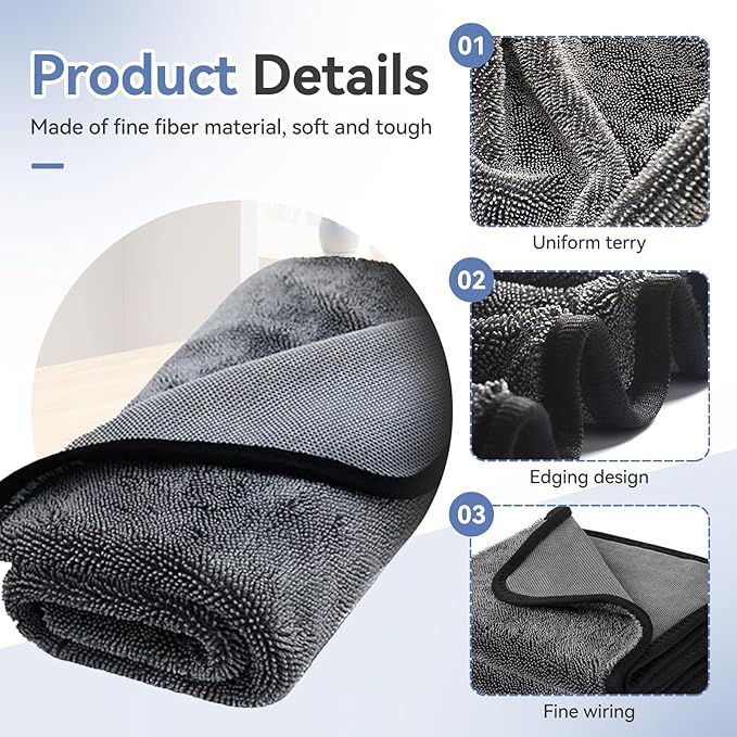 Shower Cleaning Cloth, Super Absorbent Bath Towels 11 * 15in, Quick-Dry Cleaning Cloths for Bathroom, Double Sided Design Water Removal Wet Wipes, Kitchen, Car, Bathroom Bathtub Specific