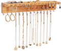 Necklace Holder Organizer Wall Mount,Jewelry Holder Organizer with 30 Hooks,Oak Jewelry Organizer and Storage for Necklaces,Bracelets and Rings (Wood Color)