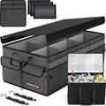 FORTEM Trunk Organizer with Cooler For SUV Car Trunk, Foldable Storage, Car Accessories for Women Men, Collapsible Bag, 600D Oxford, Non Slip Bottom, Straps, Soft Cover (105L)