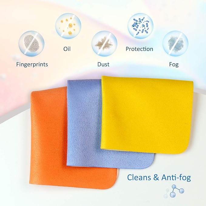 Eyeglasses Anti-Fog Cleaning Cloths, Screens, Lens Wipe for All Electronic Device Screens(7 Colors Anti-Fog Wipe)