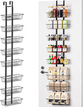 LUXEAR Over the Door Pantry Organizer, 8-Tier Adjustable Over the Door Hanging Spice Rack, No-Assembly Foldable Metal Over the Door Organizer for Kitchen, Home, Laundry Room, Bathroom