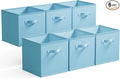 GRANNY SAYS Cube Storage Organizer, 11 Inch 6 Pack Storage Cubes with Handles, Toy Storage Bins for Boys Kids Room, Foldable Organizer Bins for Cube Shelf, Light Blue