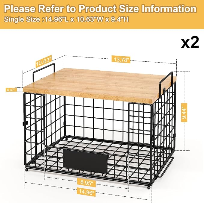 2 PACK XXL Potato and Onion Storage Bins, Pantry Organizers and Storage | Stackable Wire Baskets with Wooden Tops & Tags, Kitchen Counter Organizers Bins for Potato, Onion, Fruit, Vegetable, Garlic