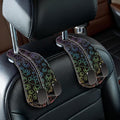 Blusabaca 2PCS Car Seat Headrest Hooks, Purses Bags Holder, Dog Paw | PU Leather, Double Metal Back Storage Hangers for Grocery Bags Handbags Bottles Coats Phones, Car Accessories Organization