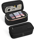 SUNEE Cute Pencil Case, Large Capacity Pencil Pouch, Big Storage Organizer for Stationery, Zipper Pen Bag, Back to School Supplies, Office Organizer Makeup Bag, for Teen Girl Boy Men Women, Black