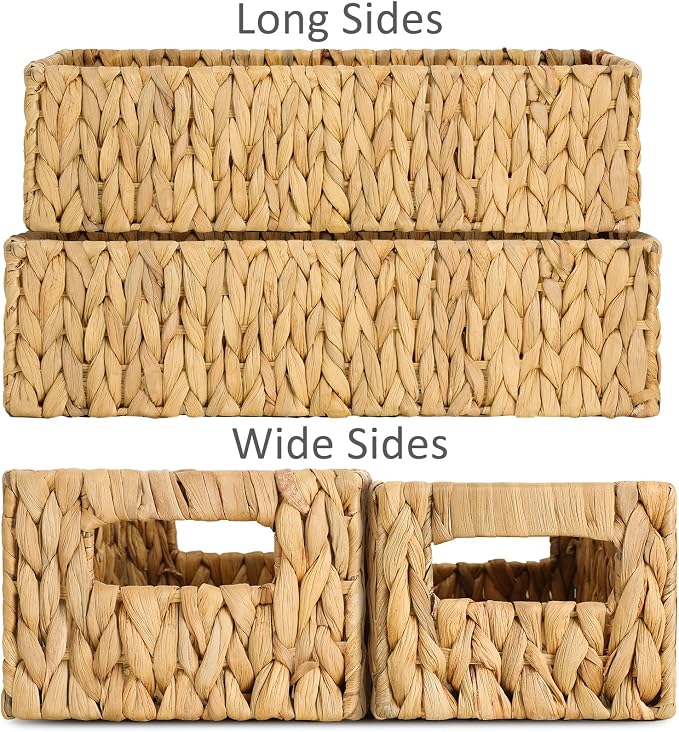 Toilet Paper Holder Bathroom Storage Wicker Basket Farmhouse Decor Small | Nesting Small Storage Basket, Bathroom Countertop Organizer, Water Hyacinth Woven, Home Decor
