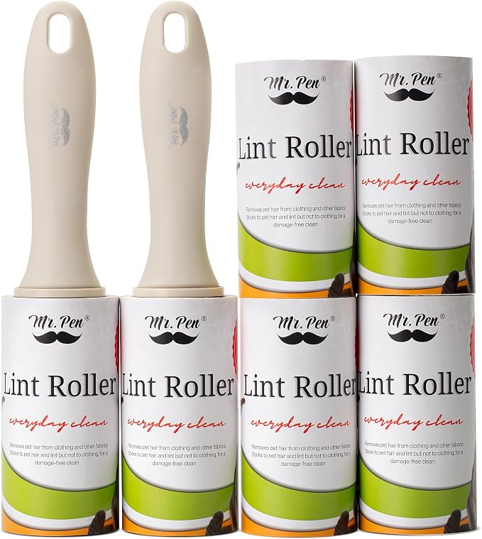Mr. Pen- Lint Rollers, 2 Handle with 6 Refills, 540 Sheets | Extra Sticky Lint Remover for Clothes, Lint Roller for Pet Hair, Pet Hair Roller, Sticky Roller, Lint Roller for Clothes