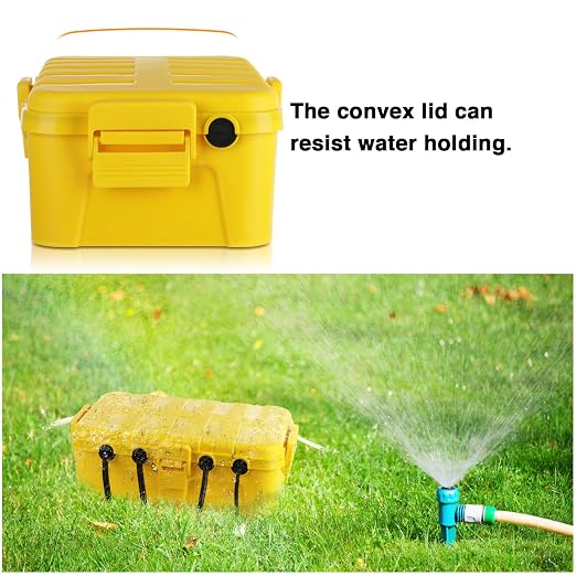 Flemoon Large Outdoor Electrical Box (12.5 x 8.5 x 5 inch), IP54 Waterproof Extension Cord Cover Weatherproof, Protect Outlet, Plug, Socket, Timer, Power Strip, Holiday Light Decoration, Yellow
