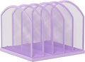 Gawerk 5-Section Vertical Desktop Organizer, 5-Section Mesh File Folder Stand Sorter for Office Home Classroom Organization (1, Purple)