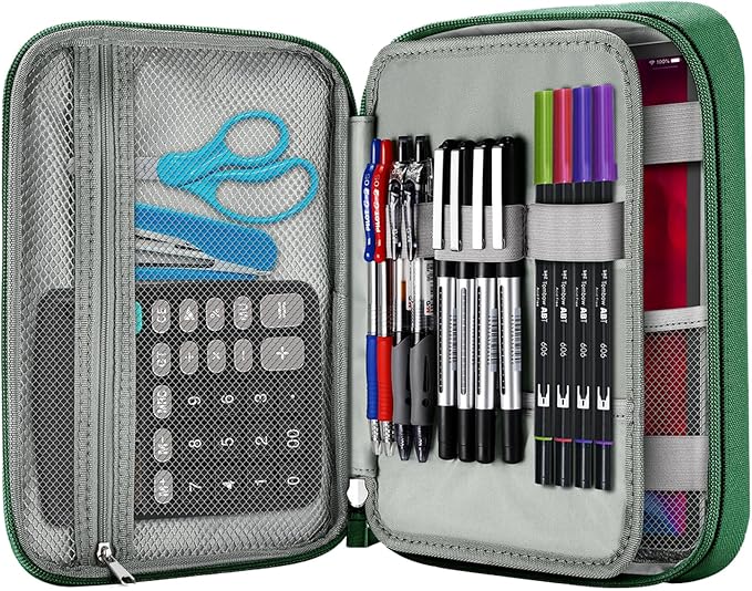 Zannaki Big Capacity Storage Pouch Marker Pen Pencil Case Simple Stationery Bag Box Art Tool & Sketch Storage Boxes for Bullet Journal Middle High School Office College Student Girl Women Adult Teen
