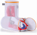 Kimmama Shoe Washing Machine Bag, Shoe Cleaning Bag, Orange Zipper, 7x15", 2Pack