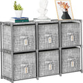 LUKYTOWER Cube Storage Organizer Shelf with 6 Printed Bins + Labels, Adjustable Modular Cubby Storage Organizer with Bins, Large Capacity Shelves for Storage,Closet, Living Room, Dorm, Yarn