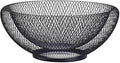 Modern Black Wire Mesh Decorative Bowl – Openwork Fruit Basket for Bread, Snacks, Storage Tray for Kitchen, Living room and home décor. (10”x4”)