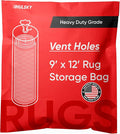Heavy Duty 9x12 Rug Storage Bag - Premium USA Made Quality - For Packing, Moving & Shipping - Tear- and Puncture-Resistant, Waterproof, Dustproof - Fits Rugs up to 9' x 12' - With Vent Holes
