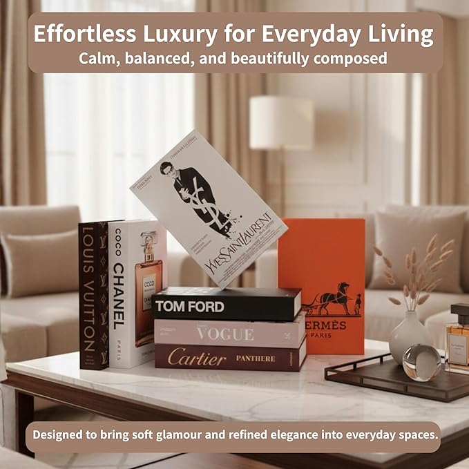 PROBENEX Suite Large | 7 PCS Faux Decorative Books for Home Decor | Not Real Books (Cardboard Boxes) | Coffee Table, Bookshelf & Shelf Styling Display Props for Living Room, Office