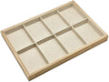 The Display Guys - Stackable Jewelry Tray and Organizer - for Drawers, Dressers, Store Display (8 Compartments, Bamboo Suede)