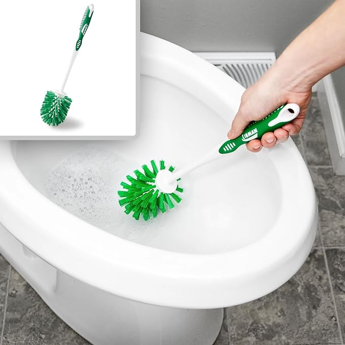 Libman Designer Bowl Brush and Caddy - 2 Pack - Toilet Brush and Holder Set, Non-Scratch, Bathroom Brush, Hygenic Caddy with Drying Slits
