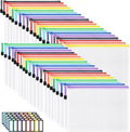 EOOUT 40pcs A4 Zipper Pouch Bags, Mesh Pouch Bags with Labels for Board Games & Puzzles Supplies, Waterproof Document Zipper Cases for School Toys Office Cosmetics Travel Storage,8 Colors