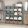 Furinno Cubic Extra Thick 16-Cube Closet Organizers and Storage, Sage Green | 14.6 x 58 x 58 in, Open Shelf Closet Storage, Closet Organizer, for Wardrobe, Bedroom, Living Room