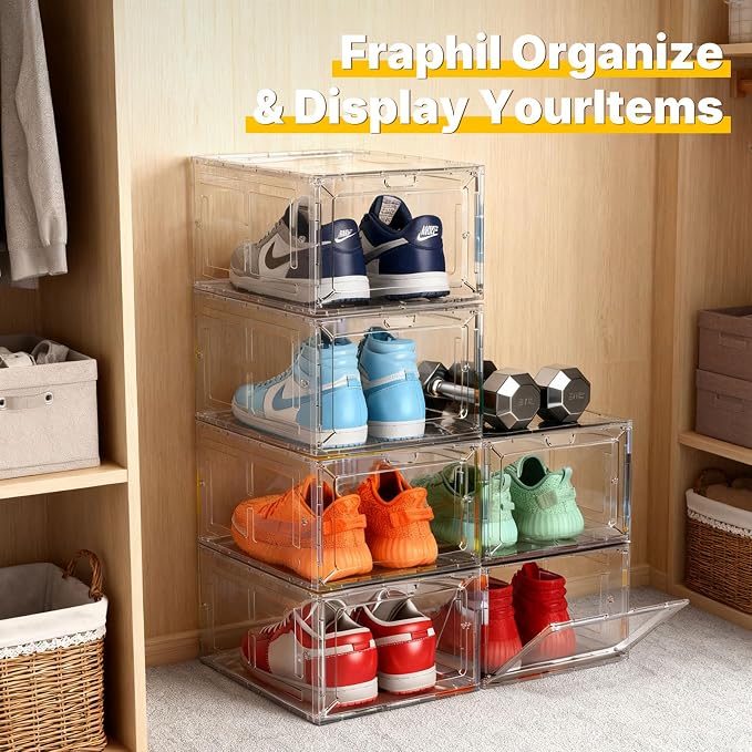 Pink Magnetic Closure Multi-Purpose Storage Box Thickened Rigid Stackable Shoe Box for Sneakers & Heels Dimensions: 13.5“ x 10.5” x 7.5" Wardrobe Organization for Perfume & Valuables — 1-Piece Set