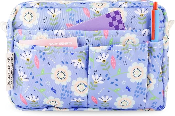 Multiple Pockets Portfolio Organizer with Zippered,Storage Pencil Pouch Bag | Waterproof Travel Toiletry Bag,Portable Pencil Pouch for Notebooks,Stationeries,Make-up,Journal Office Art Supplies,ZiHua