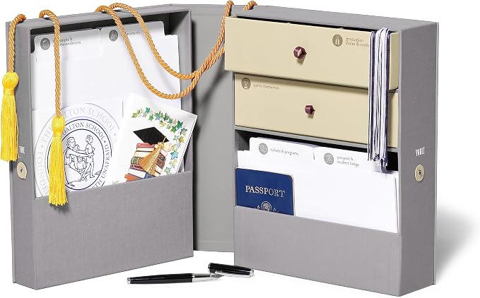 Savor | Life Essentials & Graduate Keepsake Organizer | Keep High School and College Graduation Memorabilia Organized and Safe in One Convenient Home with this Gift for Students and Grads