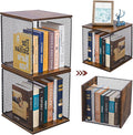 Dmevkic 2 Cube Organizer Bookshelves DIY Variable Stackable Cube Storage Organizer for Kid Bedroom,Living Room,Small Bookshelf Black Brown Wooden,No Vinyl Storage
