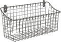 Spectrum Extra Large Wire Wall Mount Storage Basket Industrial Gray, Vintage Wire Basket Wall Mount Organizer Modern for Pantry Kitchen and Bath, Versatile Wall Mount Storage Basket Wire Caddy