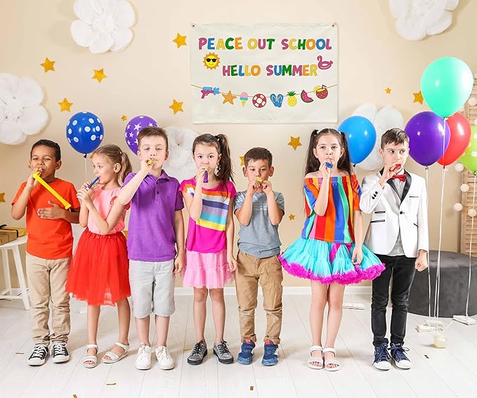 Welcome Party Banner Decor Accessories-Rectangular Canvas Banner Poster Wall Sign-Entryway Outdoor Garden Front Door Flag-Birthday Anniversary Wedding Christmas Gift-Peace Our School Hello