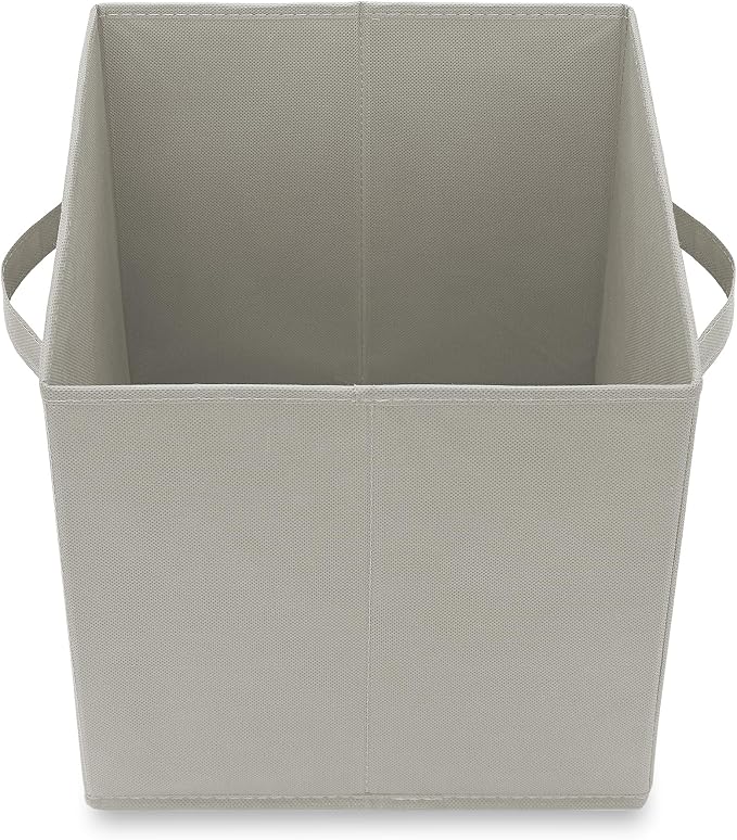 Casafield Set of 6 Collapsible Fabric Cube Storage Bins, Light Gray - 11" Foldable Cloth Baskets for Shelves, Cubby Organizers & More