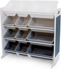 Humble Crew Toy Storage Organizer with 12 Removable Storage Bins for Kids Playroom, 4-Tier Toddler Toy Organization and Storage, White/Grey Gradient Ombre
