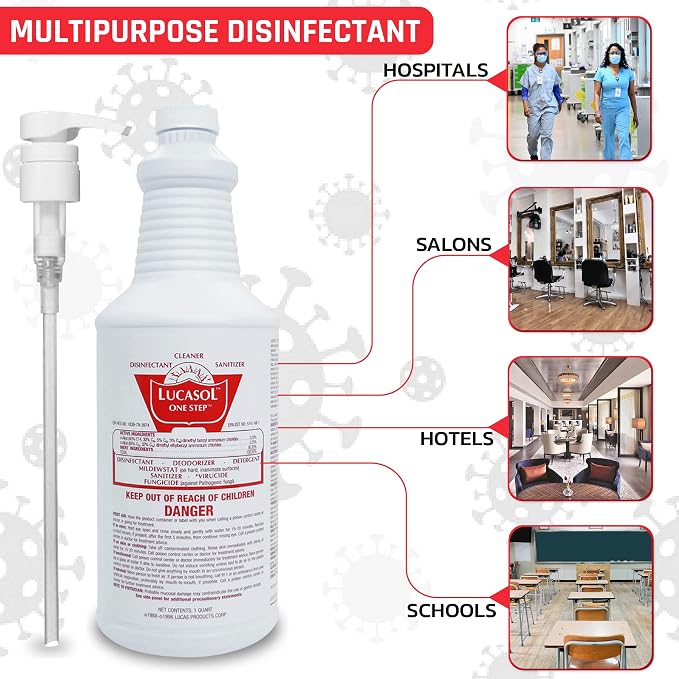 Lucasol One Step Sanitizer Hospital Grade Disinfectant Attachable Pump