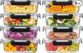 Liuruiyu 8 Pack 36OZ Glass Food Storage Containers with Lids, Meal Prep Containers, Airtight Bento Boxes with Leak Proof Locking for Microwave, Oven, Freezer and Dishwasher, BPA Free