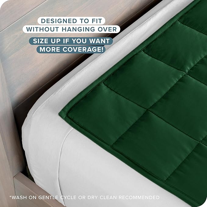 Bare Home Weighted Blanket King Size 25lb (80" x 87") for Adults - All-Natural 100% Cotton - Premium Heavy Blanket Nontoxic Glass Beads (Forest Green, 80"x87")