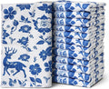 YUA Microfiber Cleaning Cloth 12 Pack,Microfiber Towels Cleaning,Microfiber Towels for Cars,Absorbent Dish Washing Cloth,Reusable Cleaning Cloths Lint Free (Blue Floral Deer)