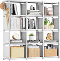 Mavivegue Book Shelf, 12 Cube Storage Organizer, Closet Storage Organizer, White Cubicle Storage Rack