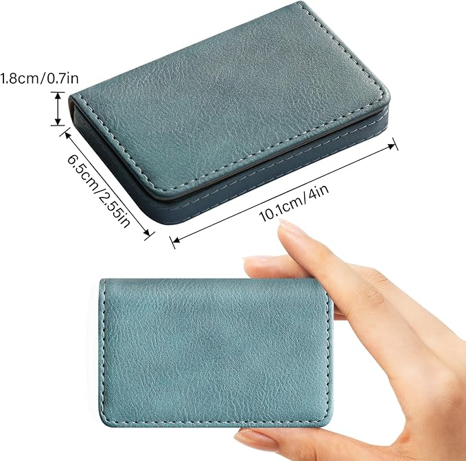 RFID Blocking Wallet - Minimalist Leather Business Credit Card Holder (Qyan)