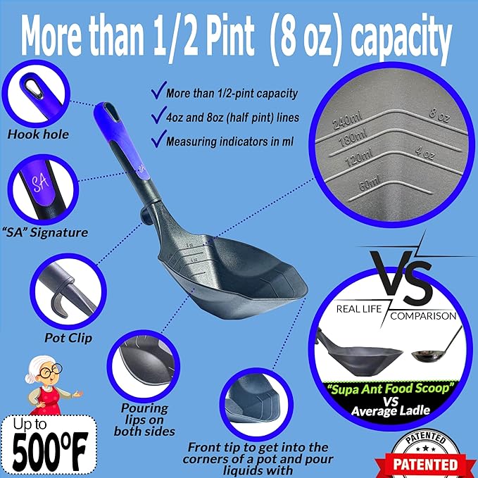 Supa Ant Blue Canning Supplies Starter Kit-10 pc Canner Accessories with Canning Rack for Jars, XL Ladle, Wide Mouth Jar Funnel, Jar Lifter & Wrench, Bubble Popper/Measurer, Lid Lifter, Kitchen Tongs
