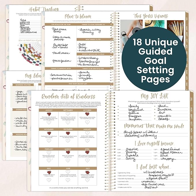 bloom daily planners 2026-2027 Planner (8.5” x 11") 13 Month Academic Year Organizer (July 2026 - July 2027) - Weekly & Monthly Agenda Book with Stickers & Tabs - Bows