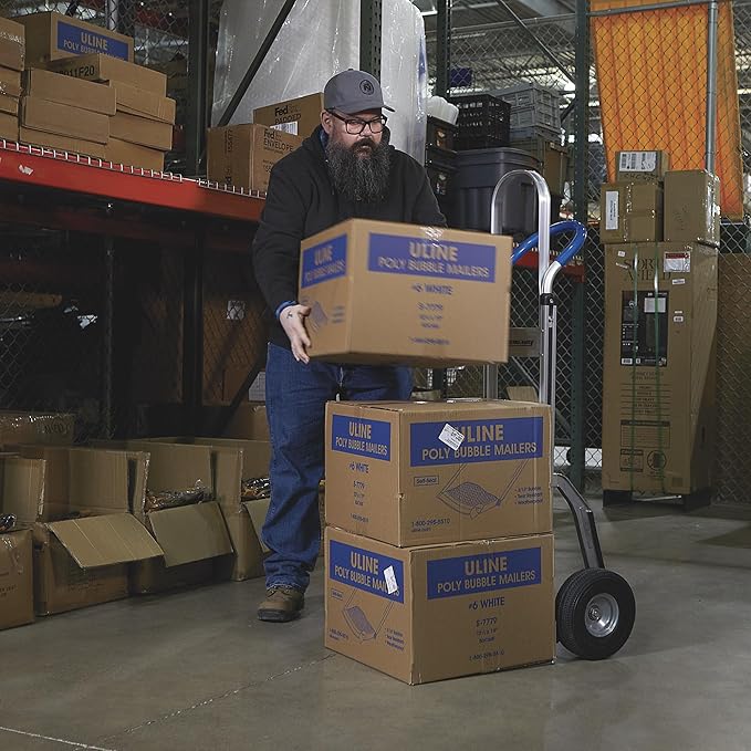 Strongway Continuous Handle Aluminum Hand Truck/Stair Skid Moving Dolly - 660-Lb. Capacity, 18in. Wide Toe Plate, 10in. Polyurethane Wheels, 54in. High