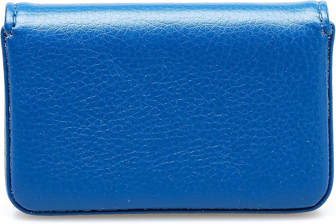RFID Blocking Wallet - Minimalist Leather Business Credit Card Holder with Magnetic, Blue, Small
