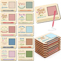 Kosiz 10 Set Back to School Teacher Gifts Morandi Wooden Sticky Note Holder with Notes and Ballpoint Pens Inspirational Sticky Notes Sets for Back to School Teacher Staff Thank You Gifts