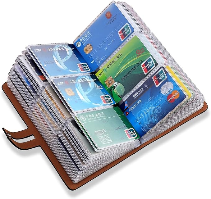 Business Card Holder and Credit Card Holder with 96 Card Slot, Business Card Organizer,Credit Card Organizer and Card Case for Protect Your Cards from Loss or Damage(Blue)