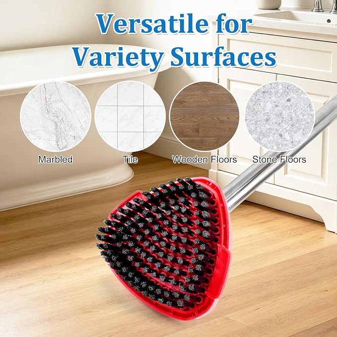 Mop Head Scrub Brush & Mop Base for O-Cedar RinseClean, Scrubber Attachment | Upgraded full bristles, no hollow center. Fits O-Cedar RinseClean spin mop. Fits ocedar mop base & spin mop scrub brush head