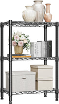 M MZG 750 lbs 3 Tier Shelf Metal Storage Shelves Shelving Wire Rack Heavy Duty Closet Organizers for Garage Kitchen Bathroom Laundry Black 13.8" D x 23.6" W x 35.5" H