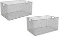 YBM HOME Kitchen Pantry Organizer Wire Basket for Shelves, Cabinets, Pantry, Countertop, Mesh Open Storage Bin Metal Basket for Organizing Food Supplies 12 x 7.8 x 5.8, 2 Pack, Silver