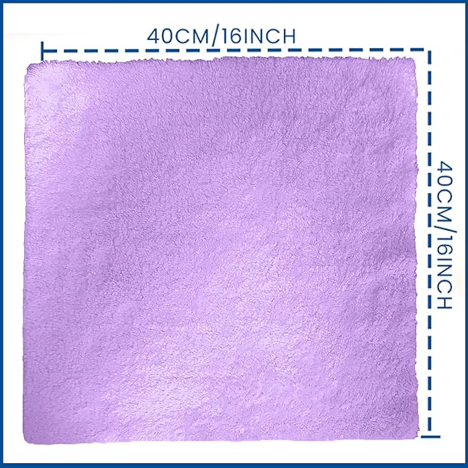 Towelogy® Super Absorbent Microfibre Cloth | Absorbs Over 10 Times its Weight in Water | Sponge-Like Absorbency | Multipurpose Scratch-Free Cleaning Cloth for Household Use (Lilac)