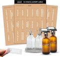 Laundry Labels for Jars, 144 Preprinted Home and Laundry Label Stickers for Storage Bins, Cleaning Jars, Spray Bottles, Linen Closet, Household Organization